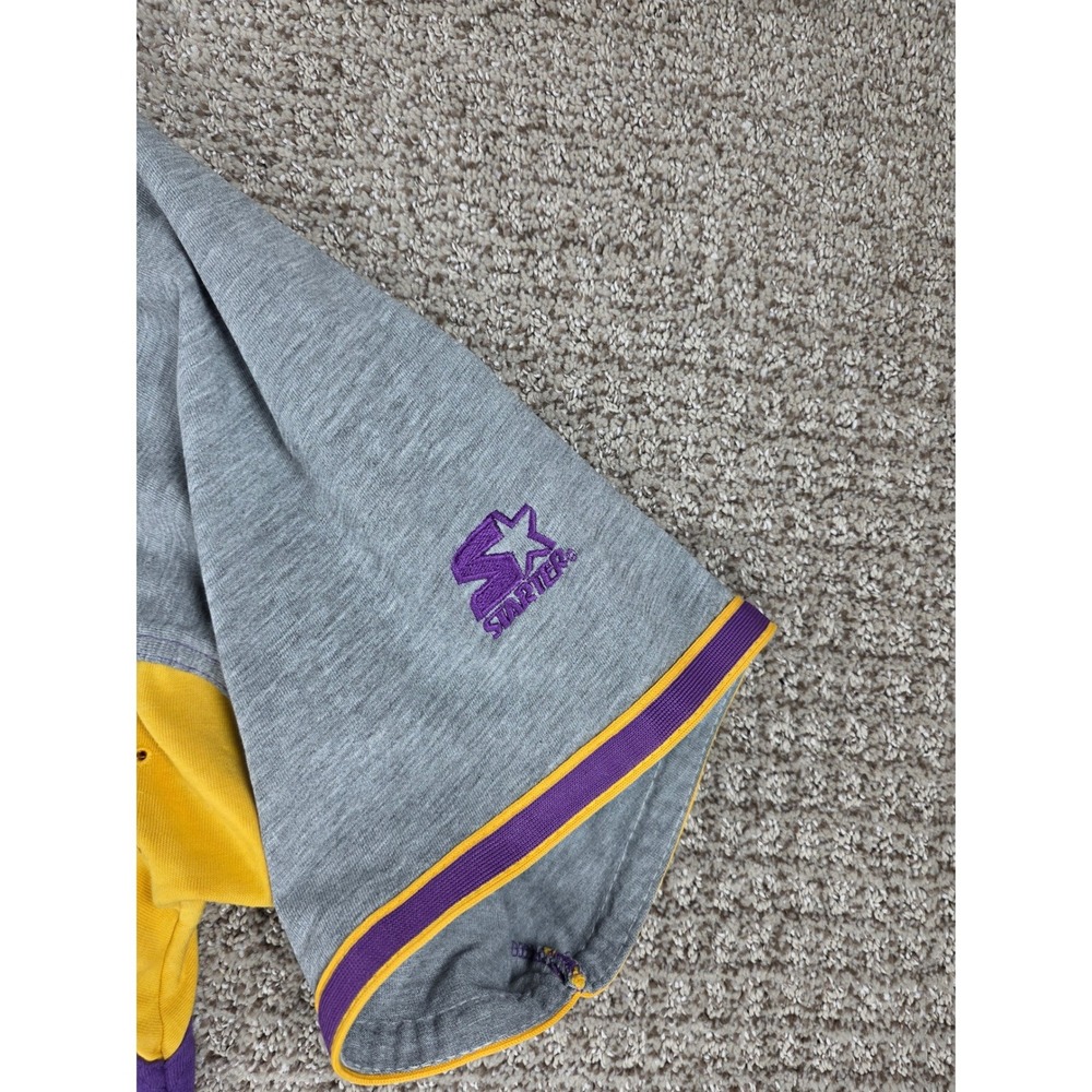 Vintage Starter Los Angeles Lakers NBA Baseball Jersey Mens Medium Purple Grey - Picture 3 of 7